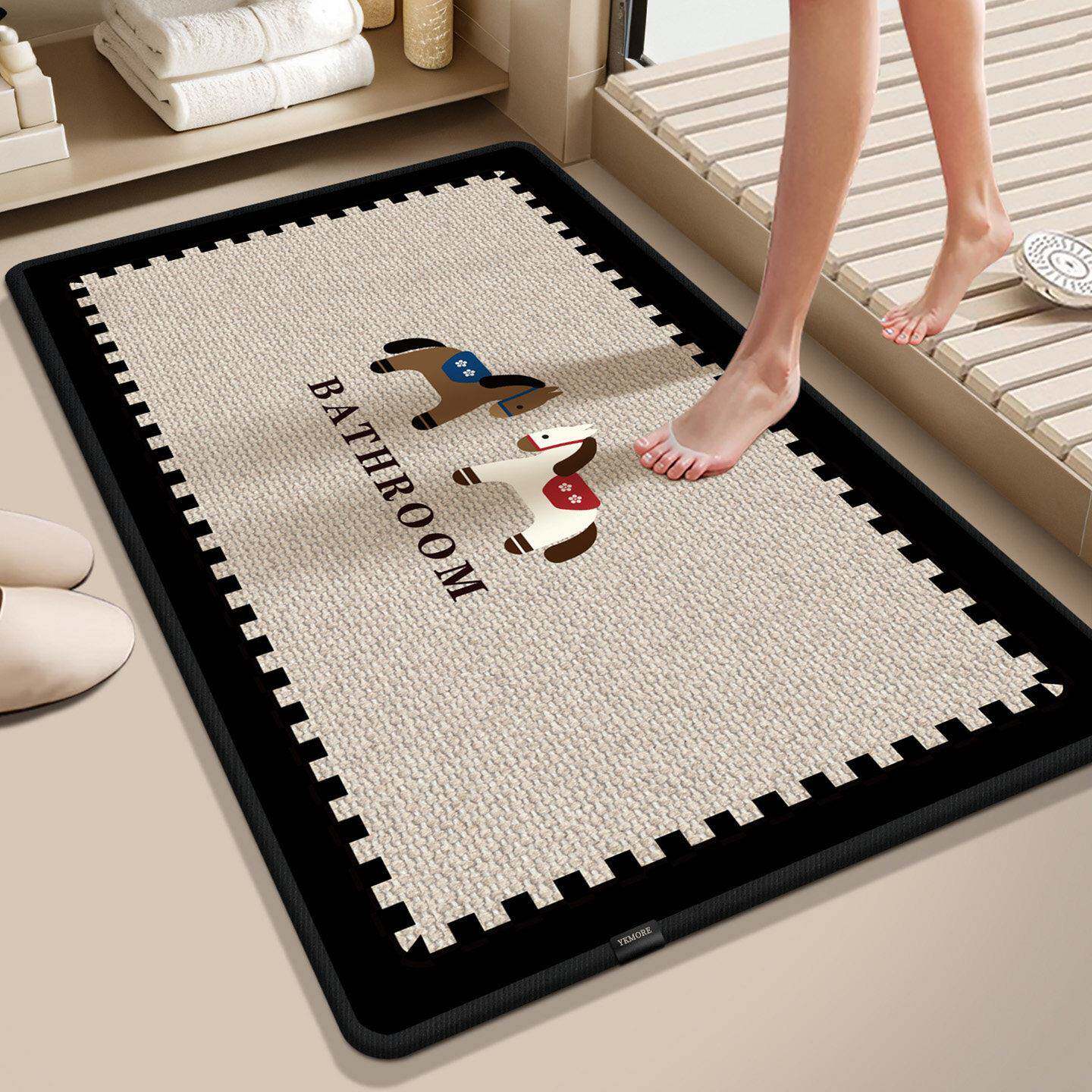 浴室防滑地垫卫生间吸水脚垫硅藻泥厕所门口垫子洗手间防水地毯