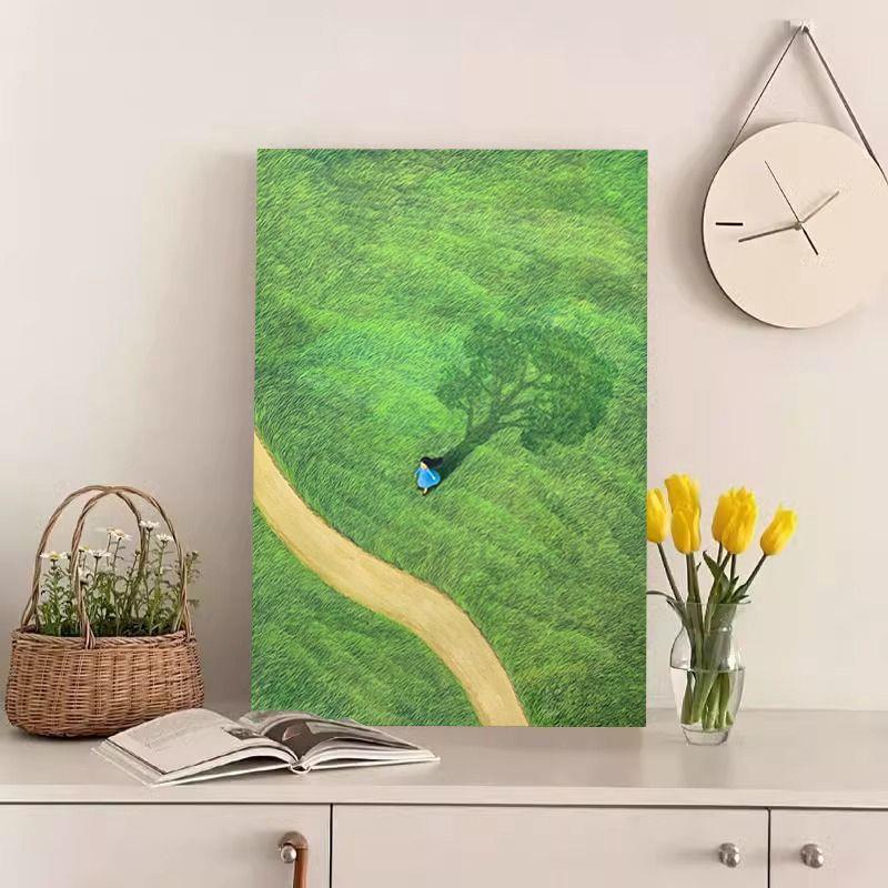 【特惠捡漏】画 画师KIM Mulgil绿色世界覆刻版画 画风景治愈系装