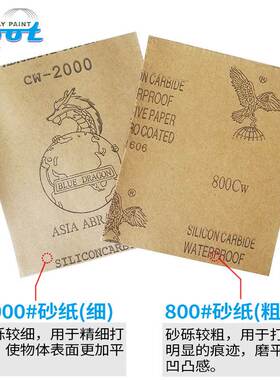 汽车修补漆笔自喷漆专用砂纸定制打磨超强水磨抛光使用800200目号