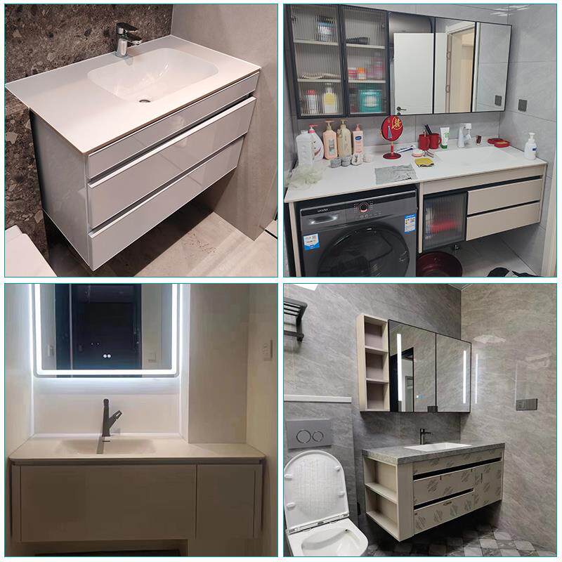 太空铝蜂窝铝尺寸定做浴室柜组合不规则切角盆75/85/95镜柜体定制