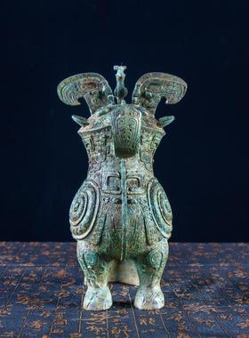 【妇好鸮尊】鸟尊酒器摆件枭尊家居工艺品办公室客厅红酒博古架