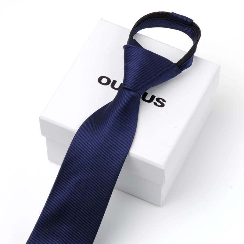 正装懒人拉炼领带男黑色韩版结婚新郎窄易拉得免打结拉炼式男士潮