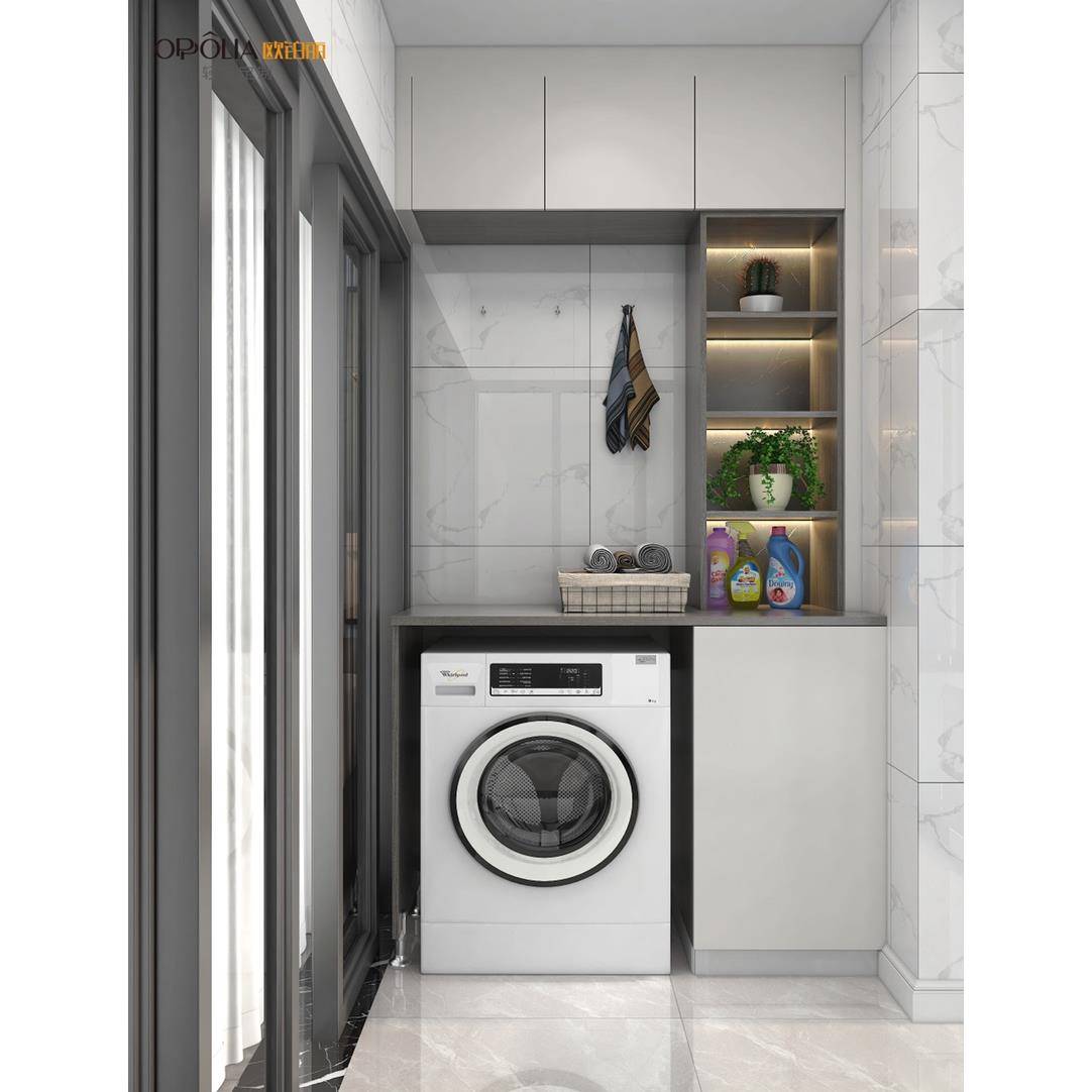 欧铂丽阳台改造小书房阳台柜洗衣机柜收纳柜订做小户型置物柜