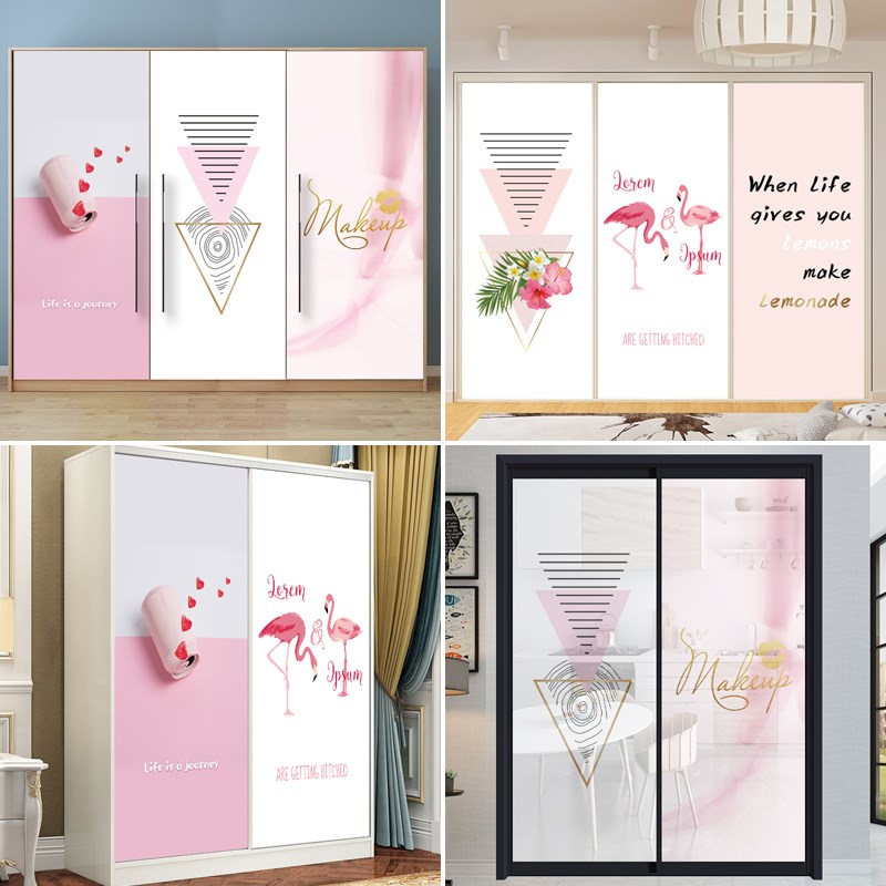移门衣柜贴纸翻新自粘防水贴画装饰玻璃贴纸旧衣柜门衣橱门柜门壁