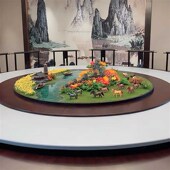 酒店餐桌大圆桌创意装 饰桌假仿真干摆设桌面艺