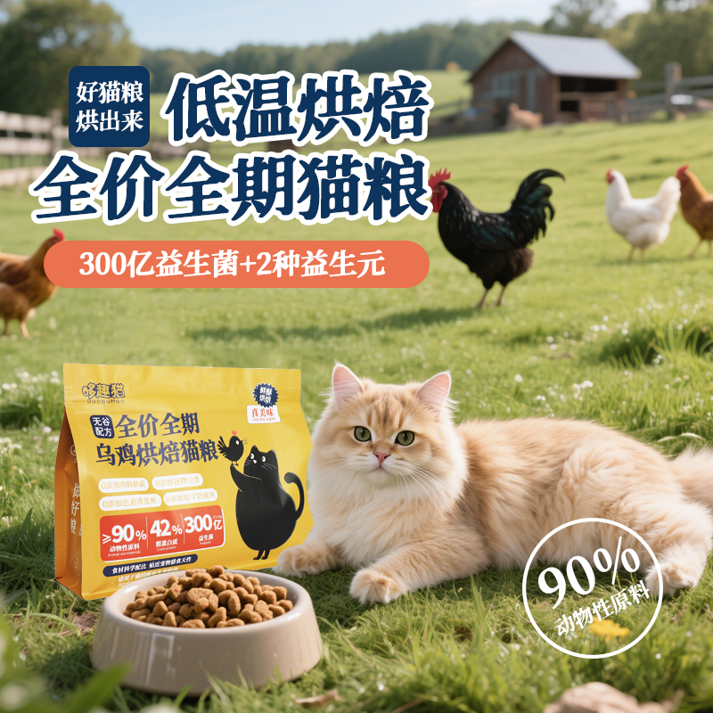 哆趣猫全价全期乌鸡烘焙猫粮鲜肉