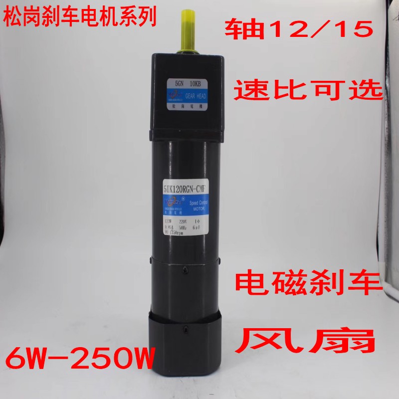 刹车电机6W-250W调速断电刹车马达6IK250RGN-CMF单相220V6GN10K