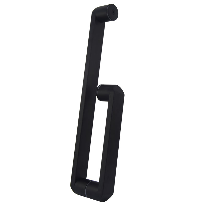 浴室淋浴房玻璃门拉手黑色烤漆方管L型推拉门拉手把手卫生间把手