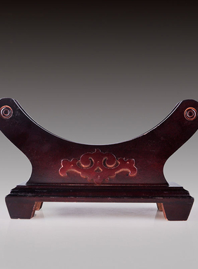 圆形玉石茶饼圆形平安扣底座木玉扣玉璧怀古支架玉片架子