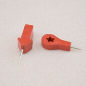 枚盒 红色葫芦型工字钉图钉 木质大号图钉按钉照片固定地图标记