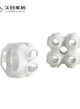 现代极样板房间电视柜书桌玄关软装饰品室内设计镂空创意摆件