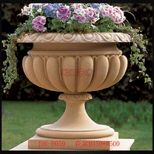 欧雅钢造石砂岩柱子柱墩盆雕塑园林景观装 饰