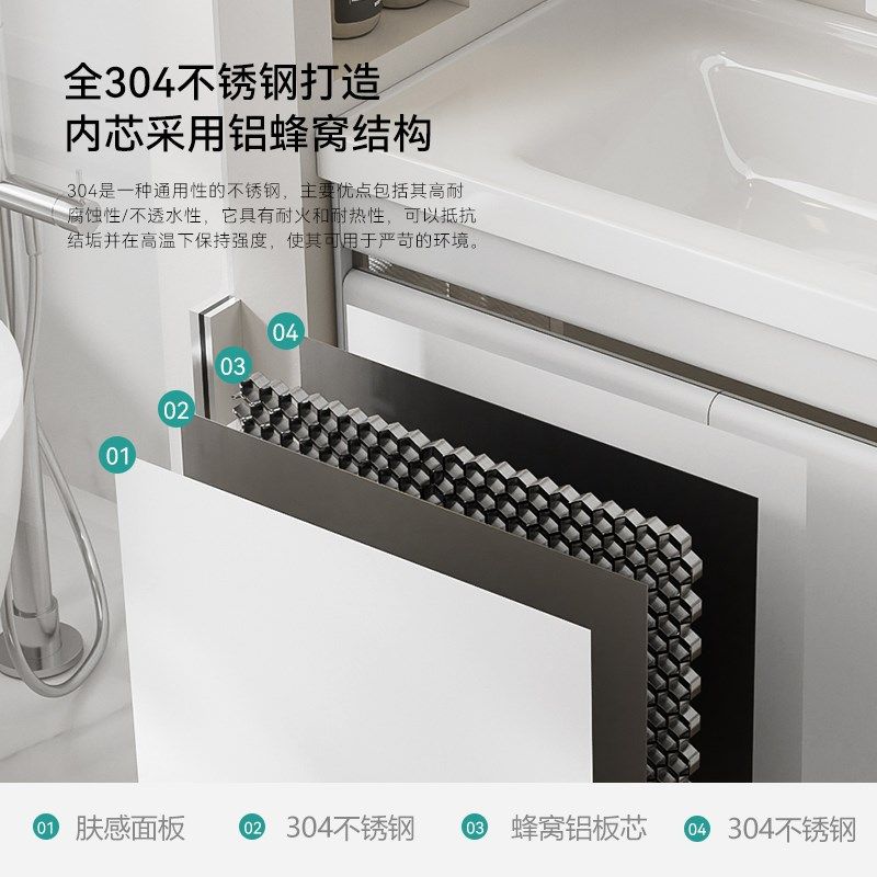 小户型浴室柜深陶瓷一体洗手盆挂墙式卫浴柜阳台卫生间