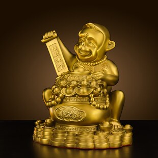 铜猴纯黄铜猴子饰品生肖猴客厅卧室家居金属猴子招财业礼品