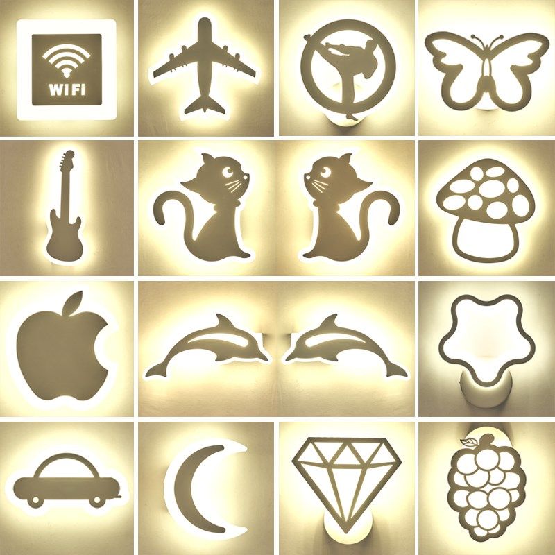 床头灯壁灯儿童房间卧室客厅过道走廊灯创意卡通灯超笑脸灯