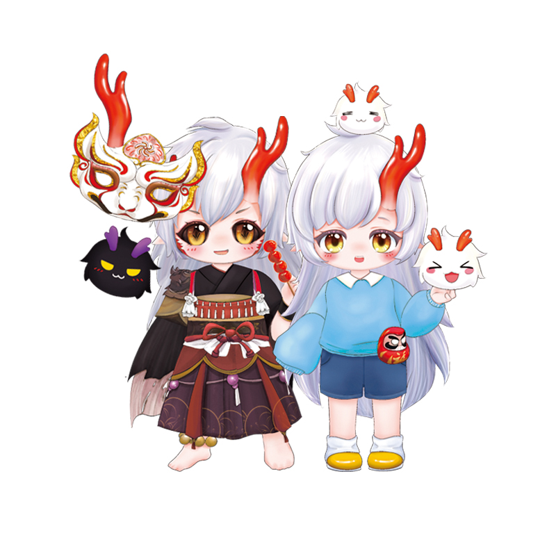 蛋仔派对茨木童子全身可动纸片人DIY手工材料阴阳师百鬼幼儿园