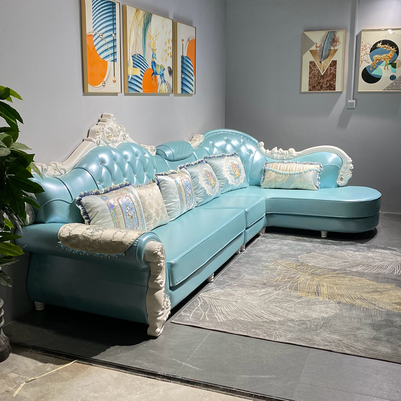 欧式沙发科技布艺沙发客厅大坪数皮配布沙发家俱简欧皮布沙发,住宅家具,布艺沙发,淘宝优惠券,粉丝福利购,淘宝优惠卷