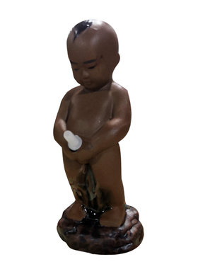 陶瓷尿尿娃撒尿小孩假山流水盆鱼缸景观上吸水石盆景装饰