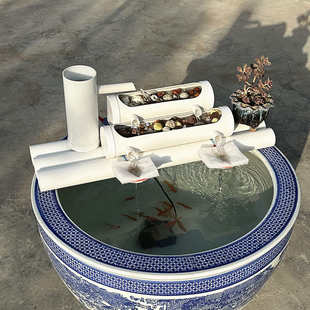 瓷缸养鱼过滤器家用瀑布式免换水多合一静音自动上水循环过滤设备