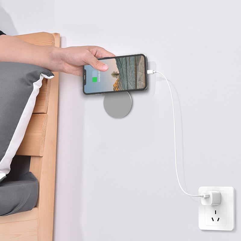 适用于iPhone12磁吸车载强力支架苹果13手机MagSafe14墙壁床头贴