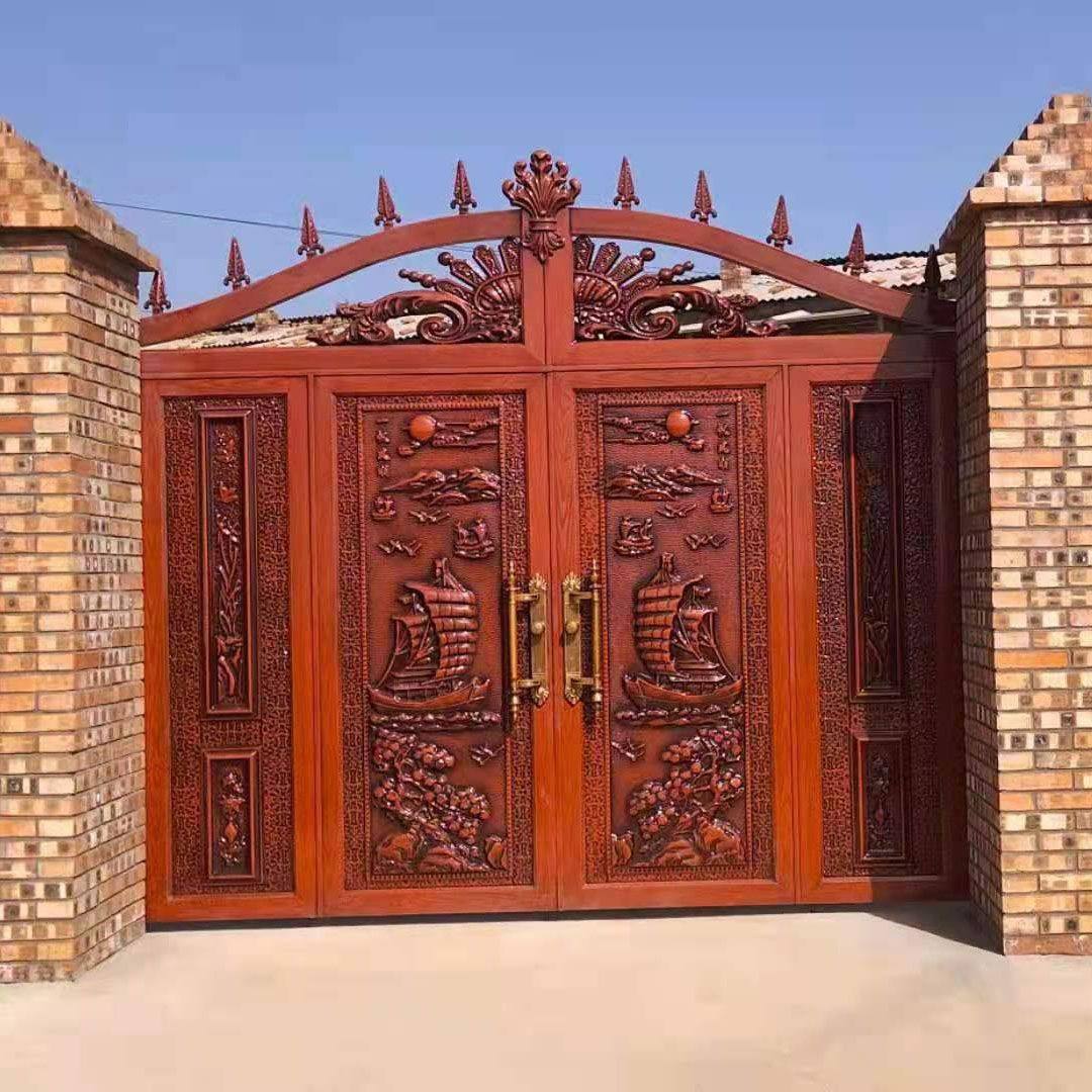 定制乡村庭院大铁门双开