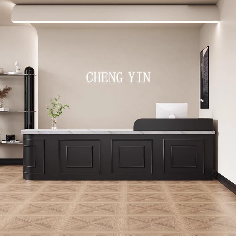 复古咖啡店收银台吧台酒水吧一体操作台花店水果切台公司休闲吧台