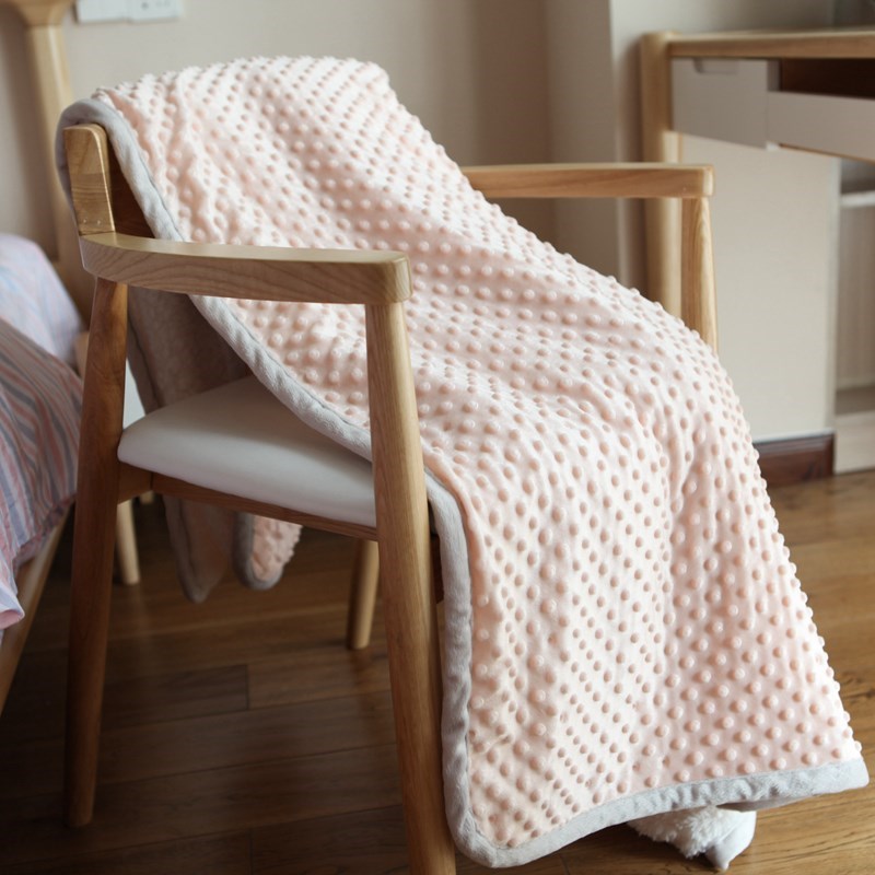 泡泡冬季加厚保暖双层车用小毛毯B办公室I羊羔绒法兰绒毯子豆豆盖