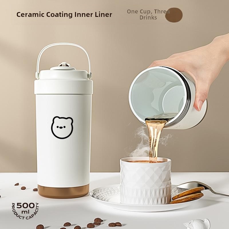 女保温杯大容量2025新陶瓷衬垫咖K啡吸管水杯冰杯学生水杯