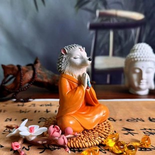白家古风b仙刺猬真身堂口摆件桌面装饰品办公室工艺品车载禅意内