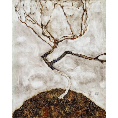 深秋的小树 席勒印刷喷绘仿制油画客厅卧室玄关沙发背景风景挂画