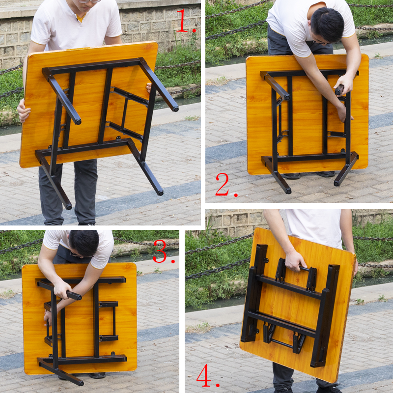 折叠桌免安装家用四方桌矮正方形餐桌方桌出租房小桌吃饭桌子