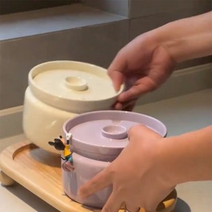 陶瓷猪油罐子家用耐温带盖装荤油辣椒油的容器油壶储油坛子