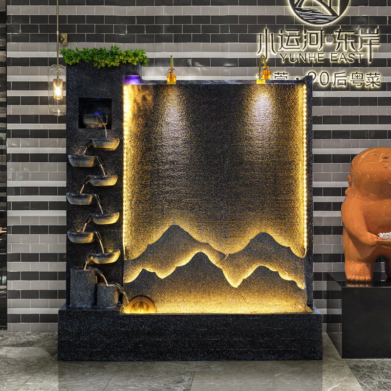 欧式客厅水幕墙流水屏风庭院喷泉落地招财水景室内加湿器