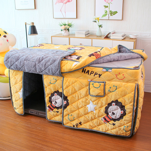 长方形面桌面揭盖烤火被加绒加厚烤火炉罩冬天面绒取暖桌罩