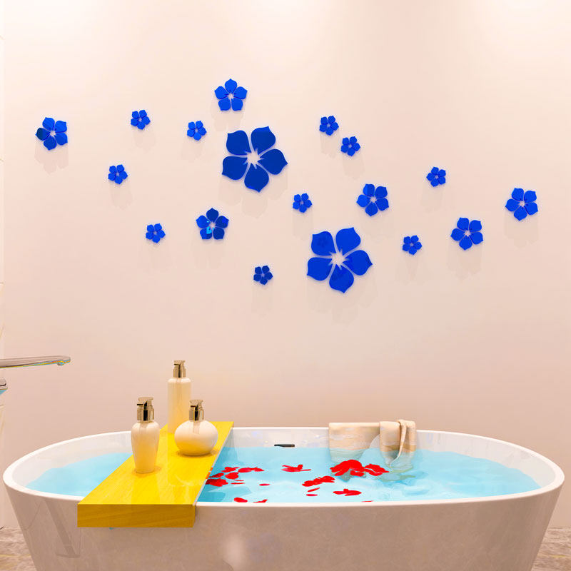 沙发墙d立体瓣镜面墙画自粘浴室卧室床头墙面装饰品
