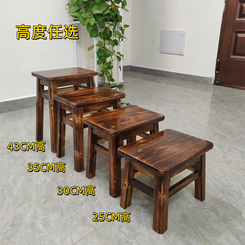 柏木小木凳方凳家用客厅儿童矮凳板凳茶几凳换鞋凳木质登木头