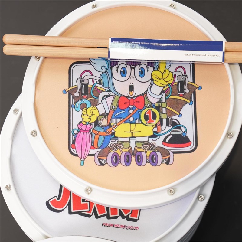 卡通儿童哑鼓12寸哑鼓垫节拍器装架子鼓初学入门打击板亚鼓垫