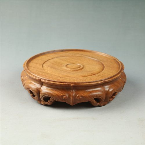 香梨木圆形整料底座盆景瓶制鱼缸画缸酒陶罐实木底座