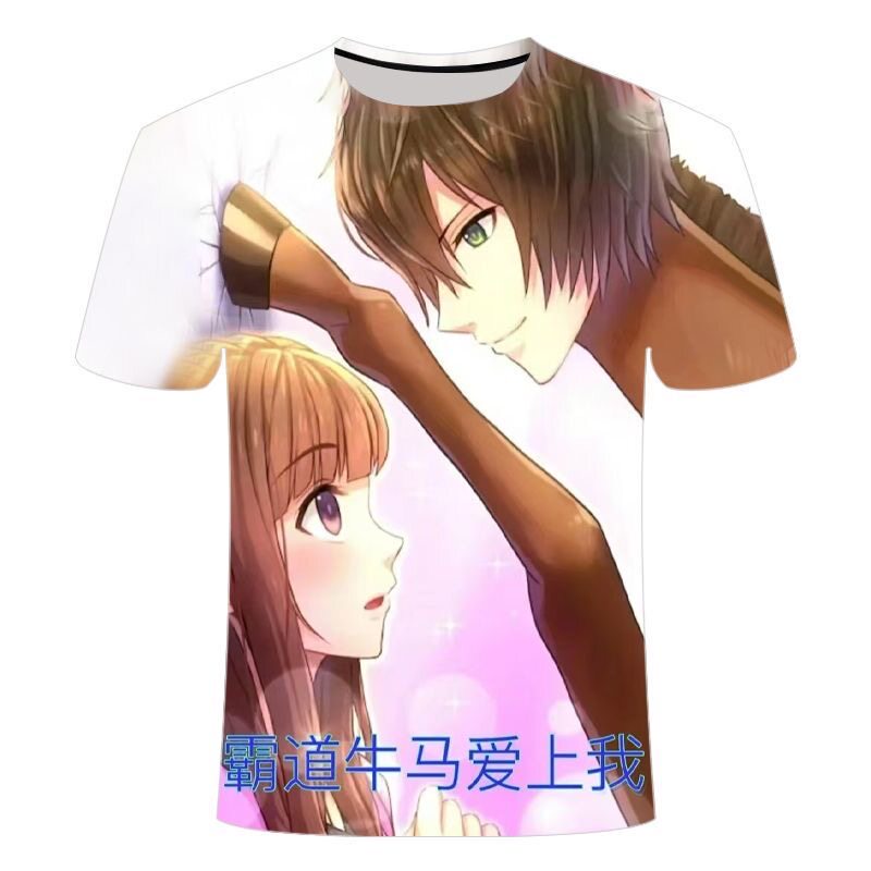 夏季搞怪抽象3D印花帅气牛马霸道总裁衣服 潮流时尚男女款短袖T恤