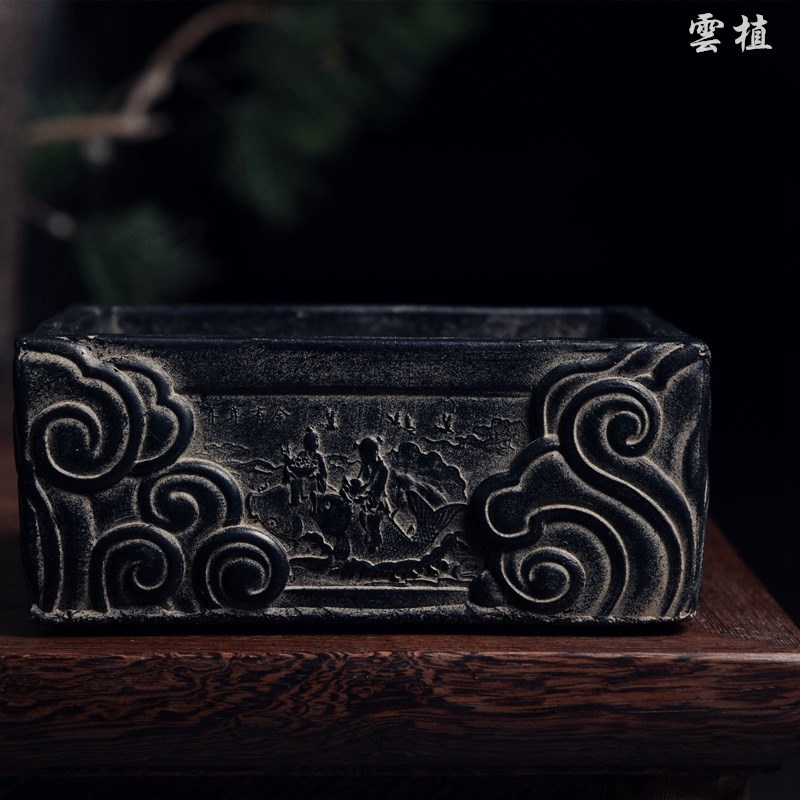 雲植.仿d古仿石中国风复古创意盆景花盆花器