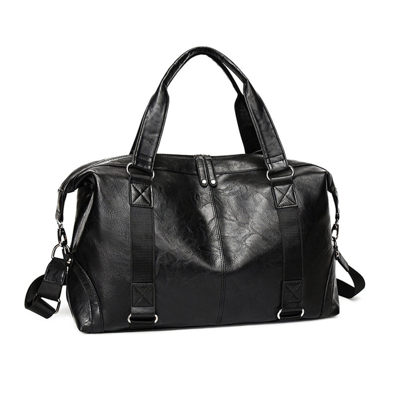 男士手提包韩版时尚休闲斜挎旅行包皮大容量行李包男包男子