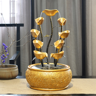 店铺业礼品金色摇钱树办公室桌面八方来财转运球聚财流水小