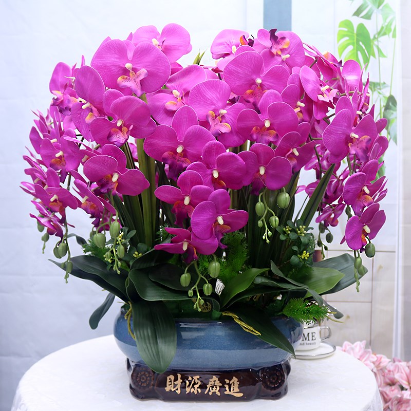 特大号仿真花手感PU蝴蝶兰客厅装饰花电视柜玄关假花酒店前台花艺