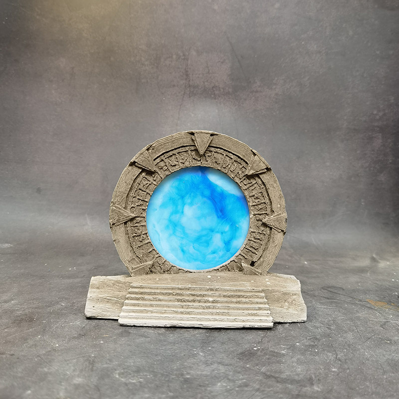 冬官手作 水泥树脂鱼缸造景摆件布景科幻时空门虫洞星门星际之门