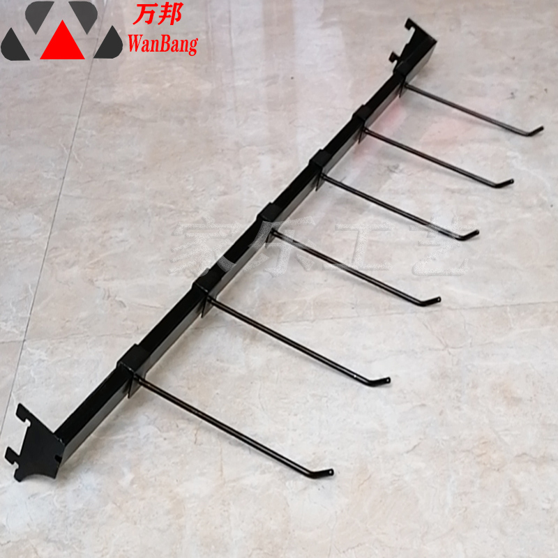 超市货架横杆挂钩装横梁挂勾方管挂架横杠横排商品展示挂条