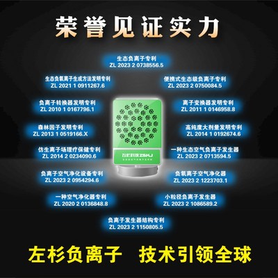 左杉负离子发生器家用小粒径负氧离子机空气净化器生态级除烟仪器