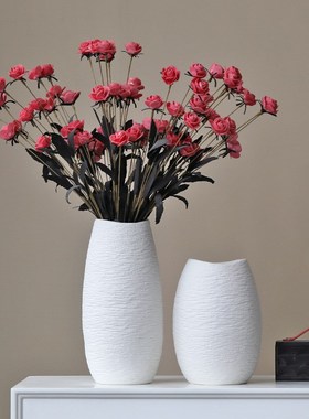 新款石头纹陶瓷瓶大口径水培客厅冬青红果插酒店玄关