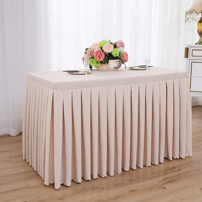酒店会议桌布长方形办公室长条桌台布商务展会活动桌罩定制桌裙