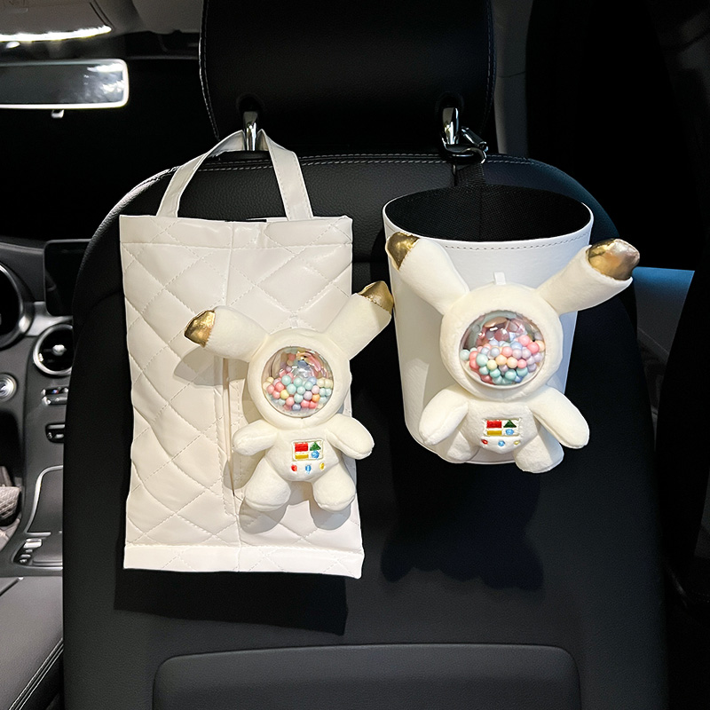 车载纸巾盒抽车内j挂式汽车用抽纸盒创意可爱卡通垃圾桶椅背抽纸