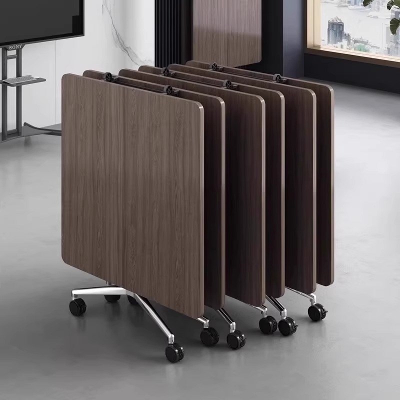 可折叠会议桌移动固定长条培训桌椅办F公桌拼接伸缩多功能折叠书